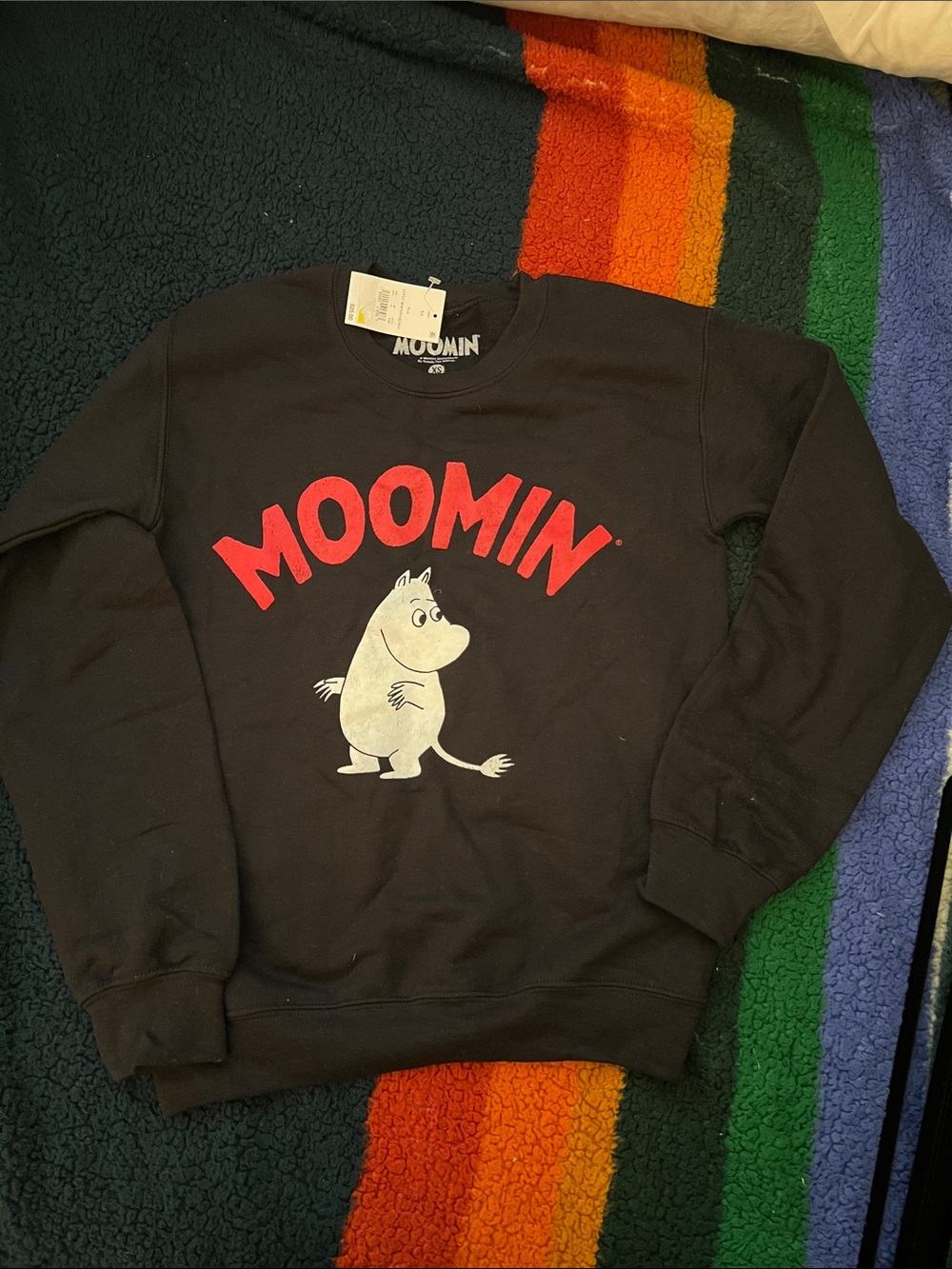 Moomin Black Graphic Crewneck Sweatshirt